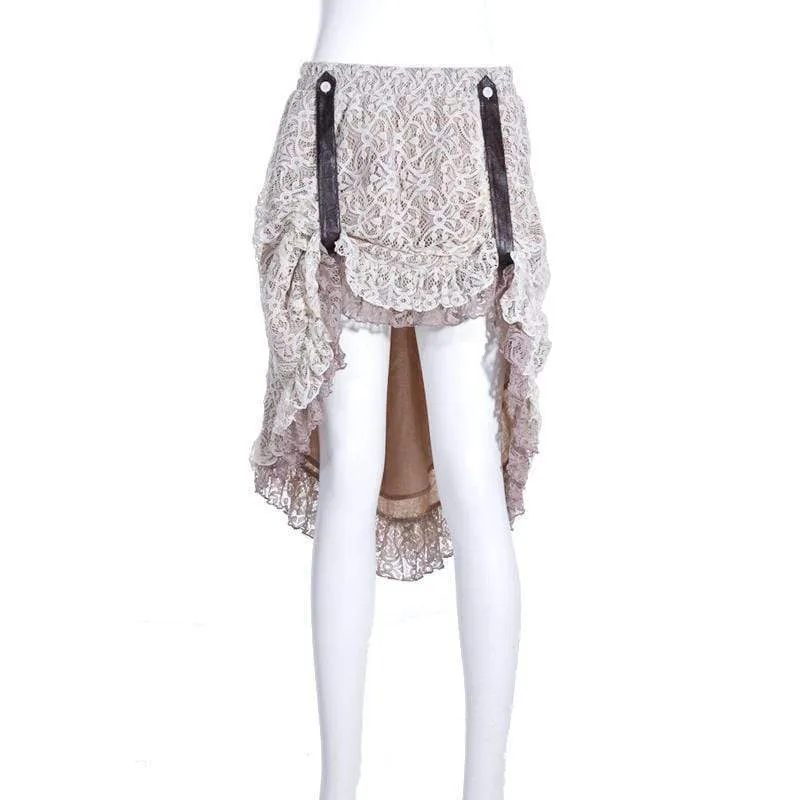 Frauen Steampunk Peplum Rock Mit Gürtel