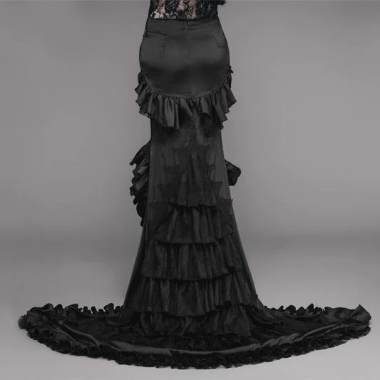 Asymmetrischer Goth Punk Rüschenrock für Damen