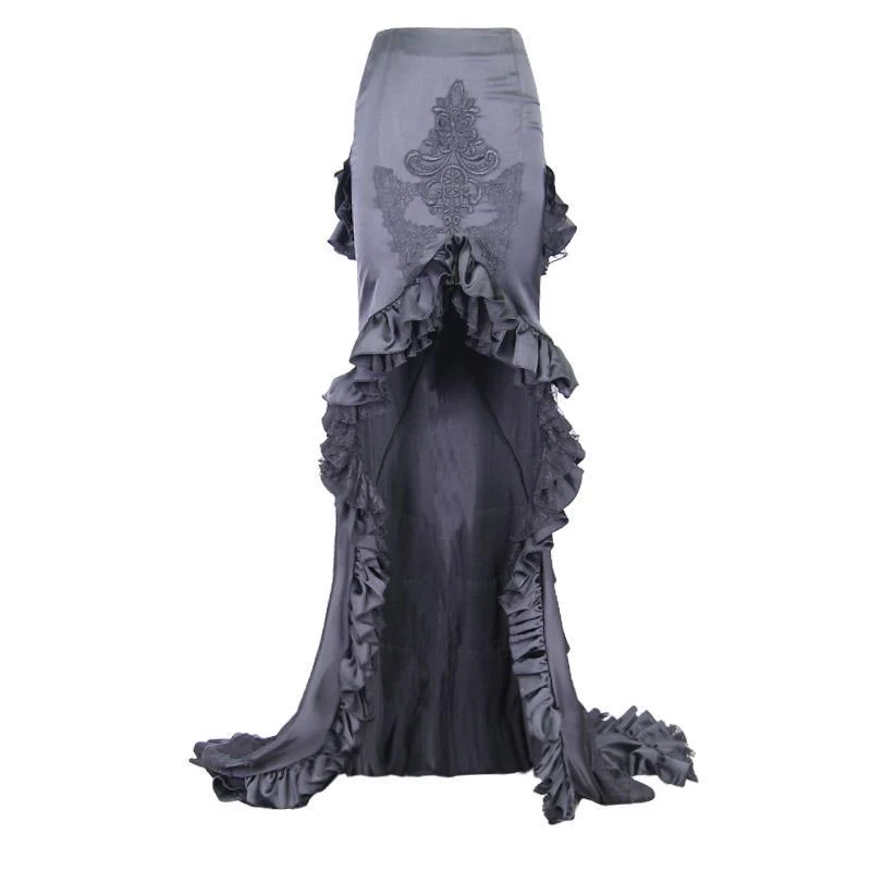 Asymmetrischer Goth Punk Rüschenrock für Damen