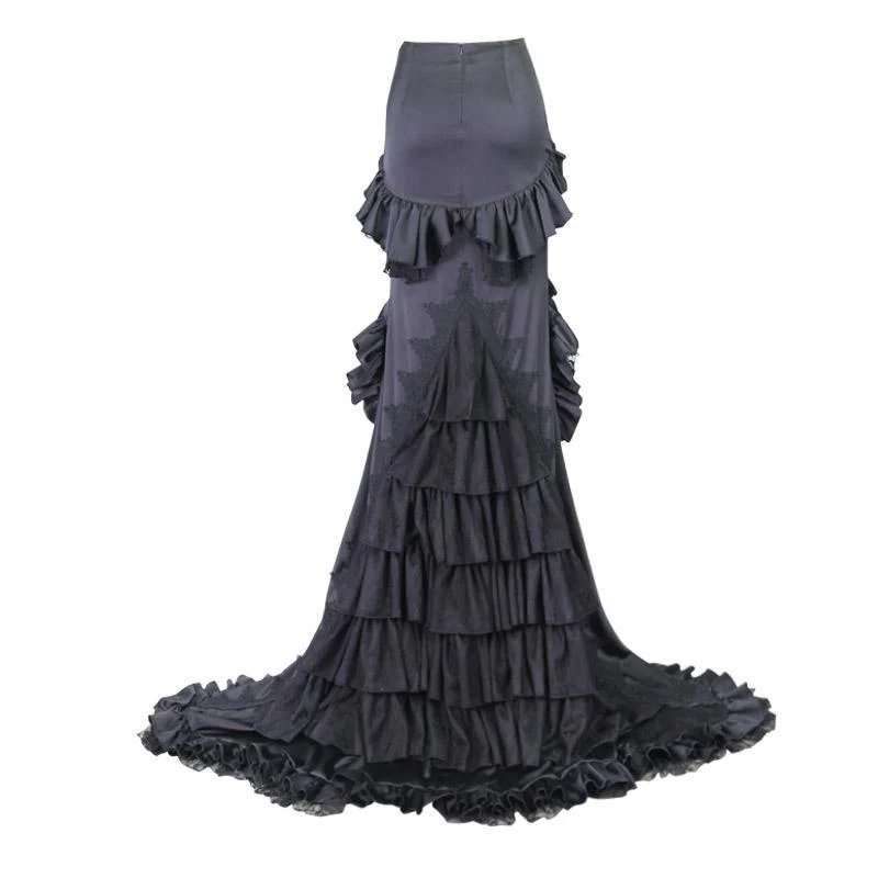 Asymmetrischer Goth Punk Rüschenrock für Damen