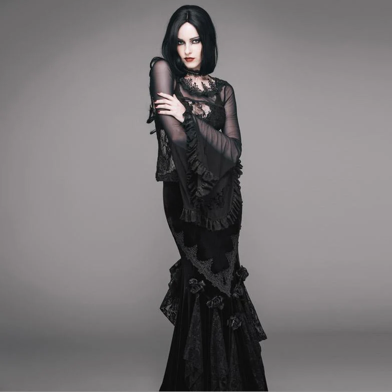 Frauen Vintage Goth Rock Mit Zug