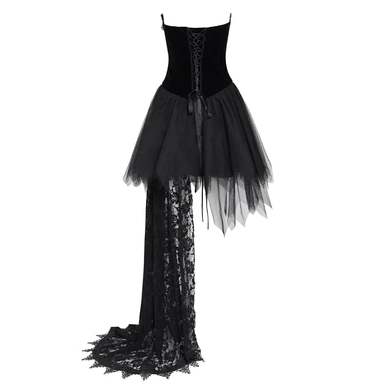 Kurzes Grunge-Punk-Goth-Hochzeitskleid für Damen