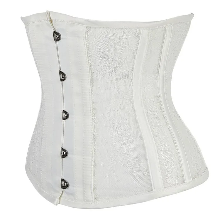 Damen Gothic 10-Stahlknochen Mesh Underbust Korsetts