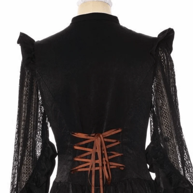 Frauen Goth Middy Länge Kleid