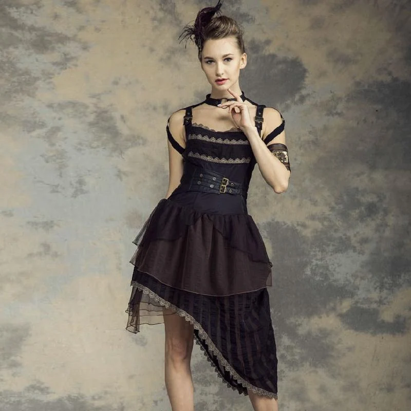 Asymmetrisches Steampunk-Kleid für Damen