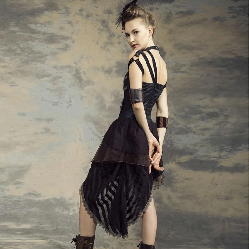 Asymmetrisches Steampunk-Kleid für Damen