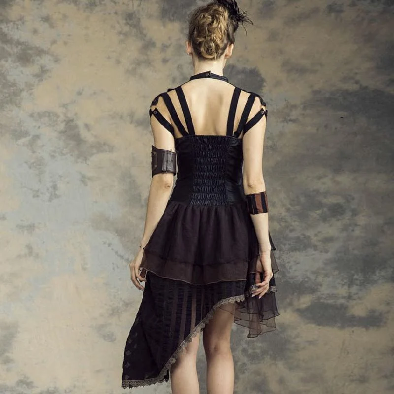 Asymmetrisches Steampunk-Kleid für Damen