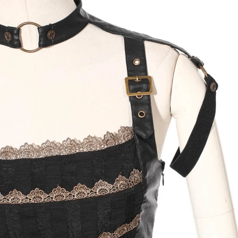 Asymmetrisches Steampunk-Kleid für Damen