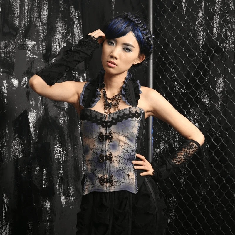Steampunk Leder Corsage Top