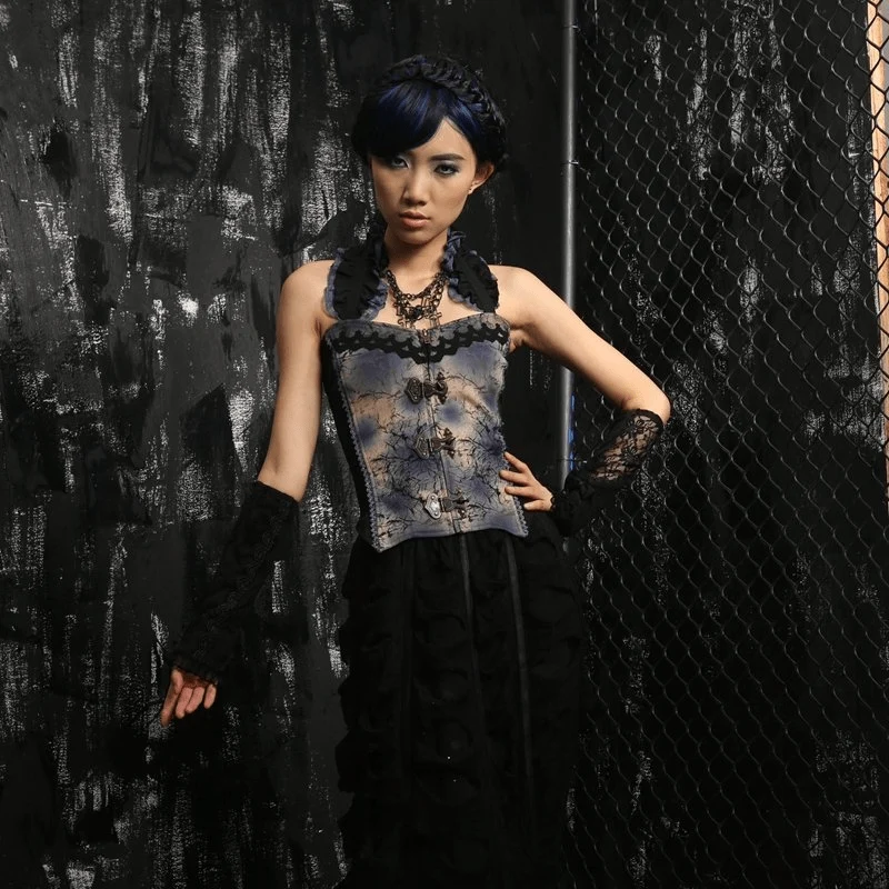 Steampunk Leder Corsage Top