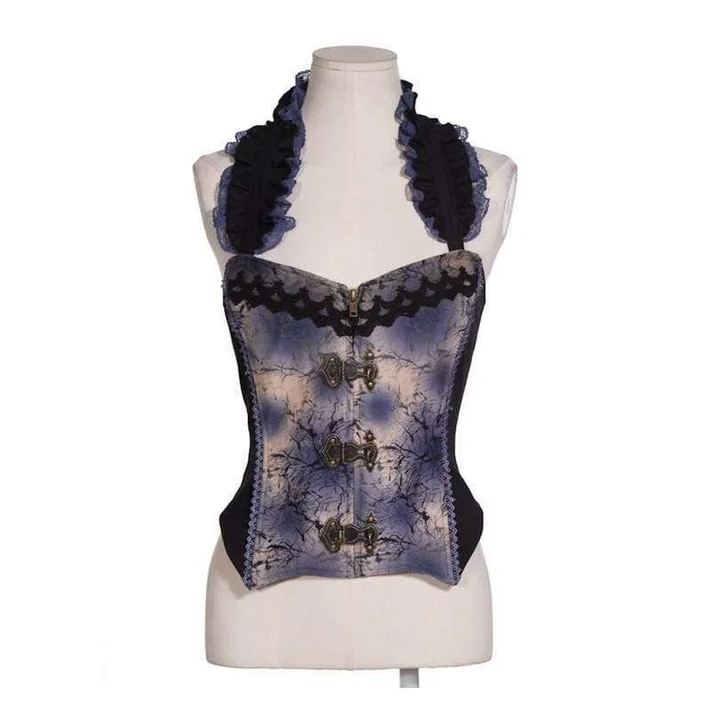 Steampunk Leder Corsage Top