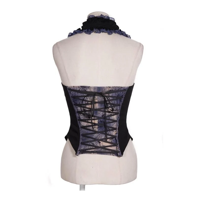 Steampunk Leder Corsage Top