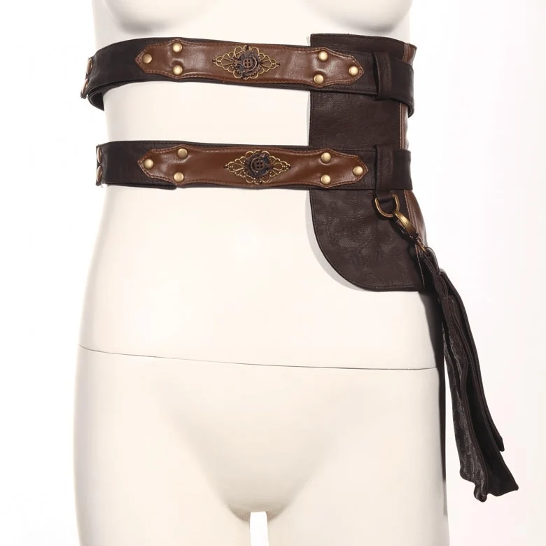 Steampunk Doppelgürtel mit Etui
