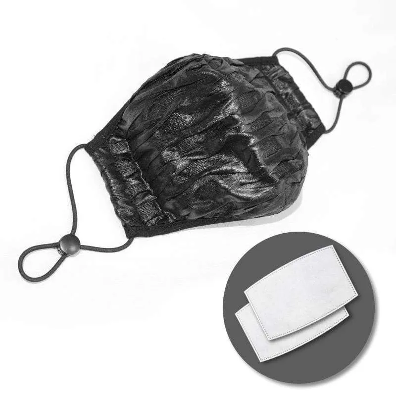 Unisex Gothic Solid Smooth Fold Masken mit Einwegfiltereinsatz XNUMXer-Set