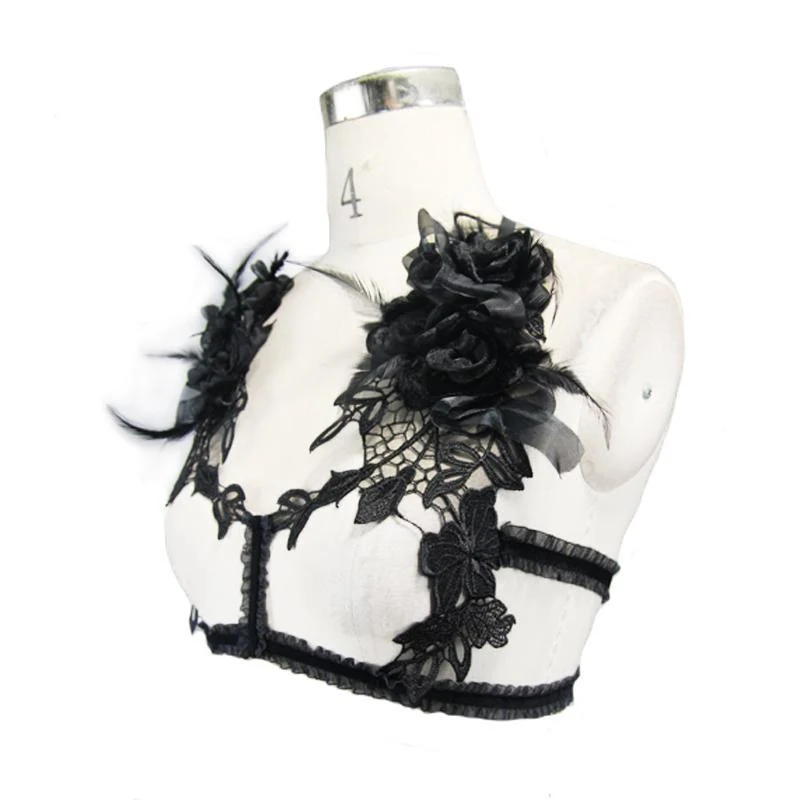 Damen Gothic Lace Brustgeschirr