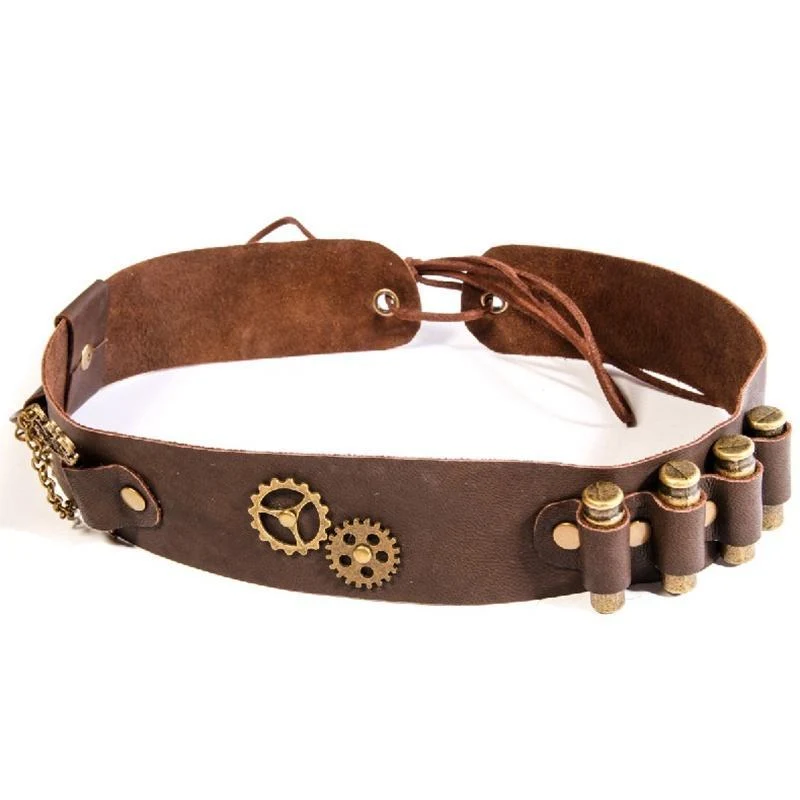 Herren Steampunk Bullet Kunstleder HatWear