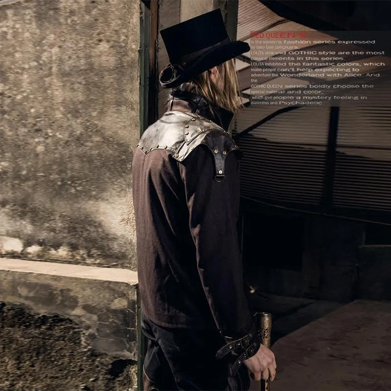 Steampunk Leder Epaulet Jacke