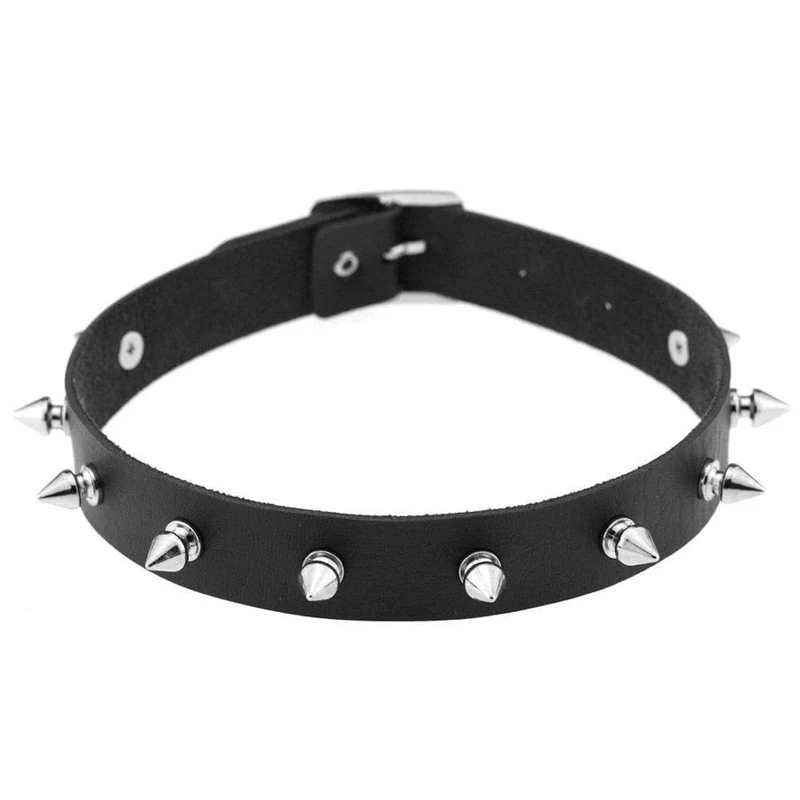 Frauen Punk Rivet Black Choker