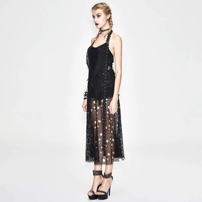 Frauen Grunge Net Over Skirt