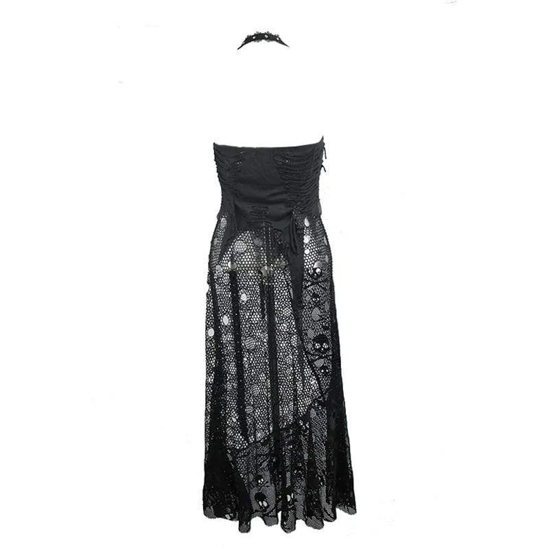 Frauen Grunge Net Over Skirt