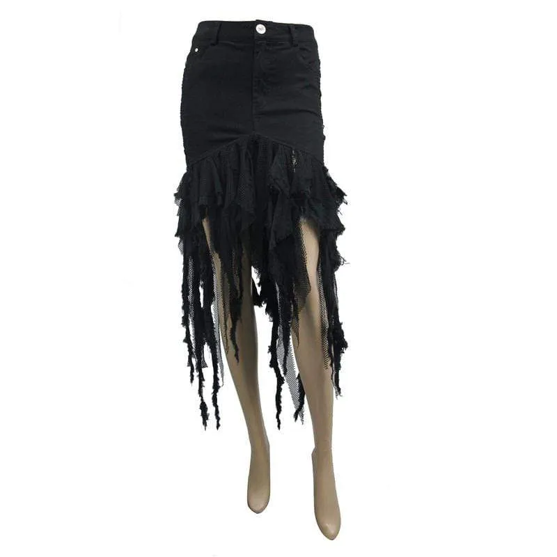 Damen Whispy Grunge Short Skirt