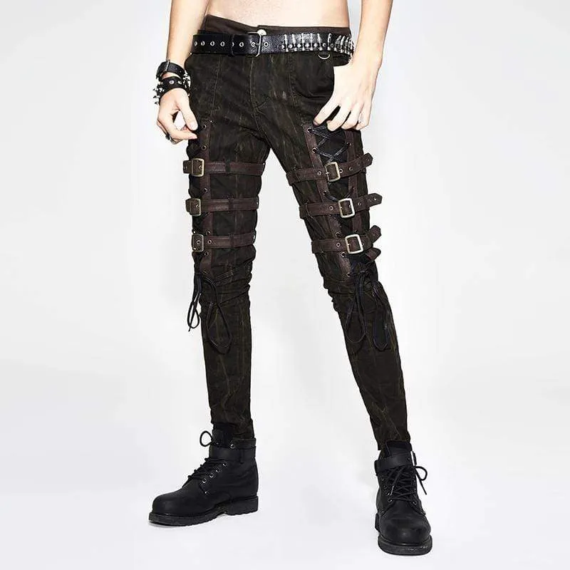 Herren Punk Style Mid Rise Jeans