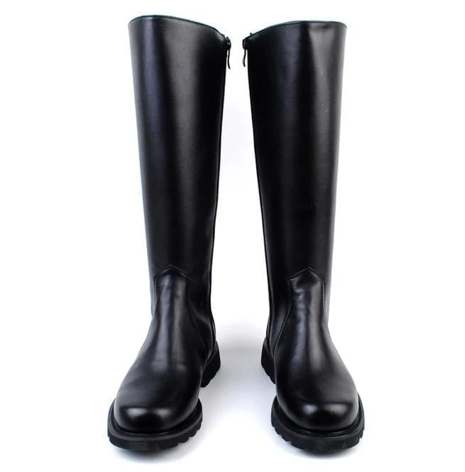 Herren Cowboy Rindsleder Knöchel Biker Zipper Boots