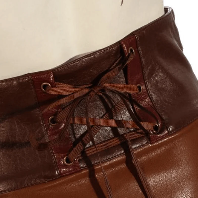 Damen Steampunk Kunstleder Halbrock