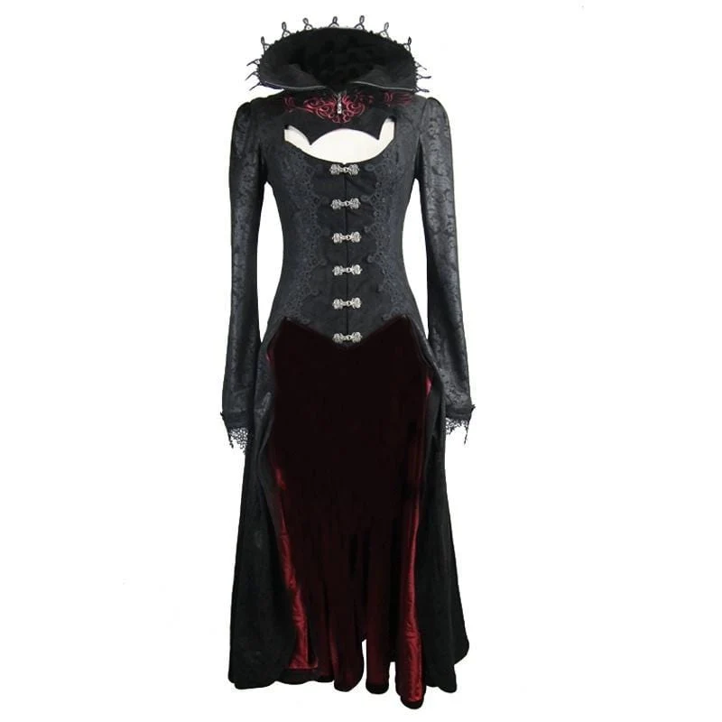 Frauen Goth Gehrock Mit Stehkragen