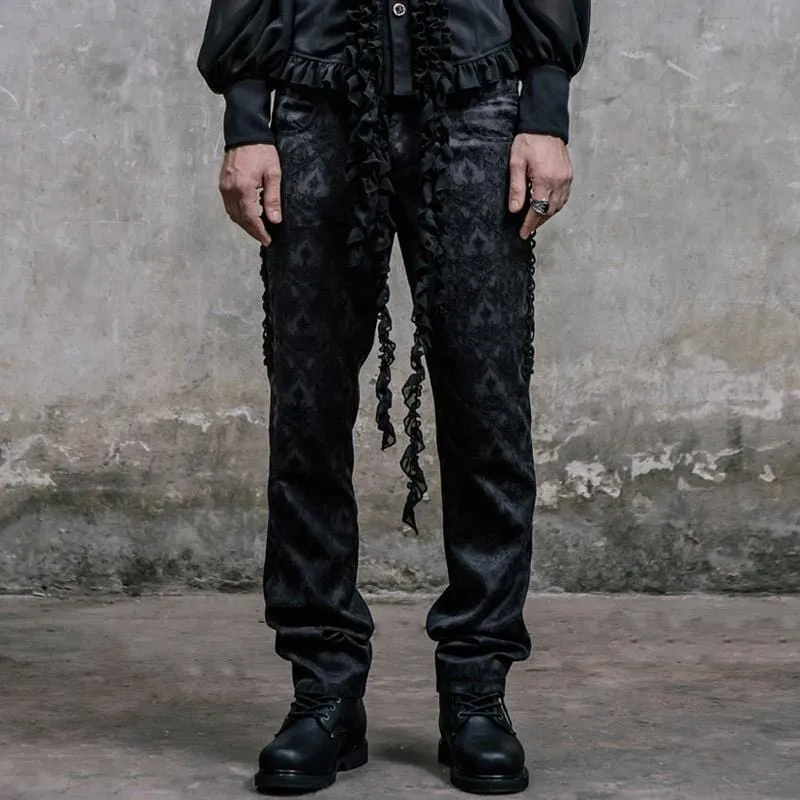 Herren Vintage Brokat Hose