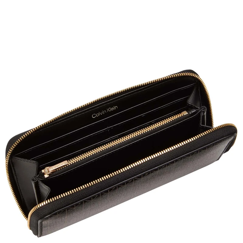 Calvin Klein Emblem AOP Long Zip - Cartera 4cc 19 cm (black aop)