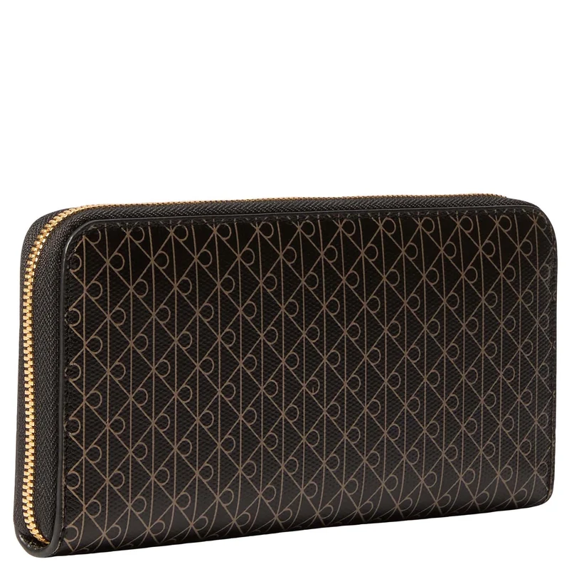 Calvin Klein Emblem AOP Long Zip - Cartera 4cc 19 cm (black aop)