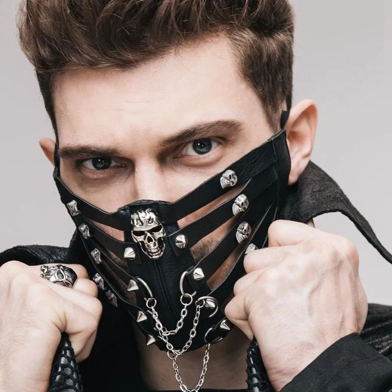 Herren Goth Schädel Gesichtsmaske