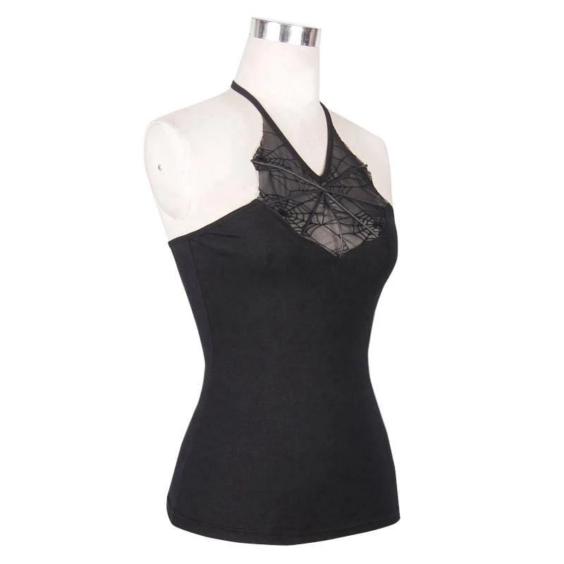 Frauen Goth Neckholder T-Shirt