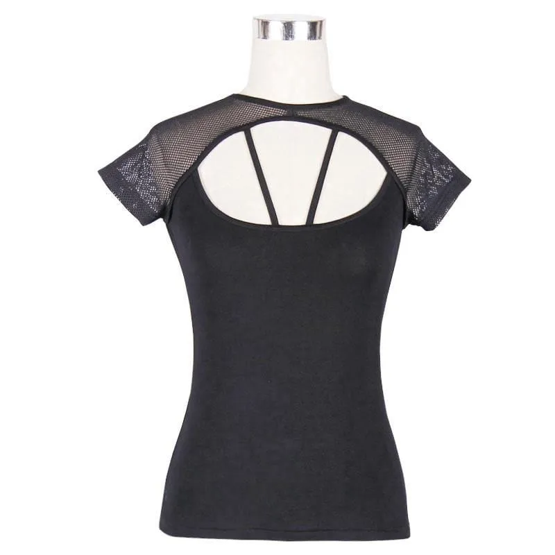 Frauen Peekaboo Kurzarm T-Shirt
