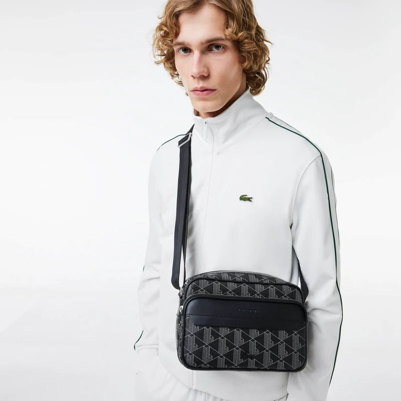 Lacoste The Blend Reporter - Bolso bandolera 24 cm (monogram noir gris)