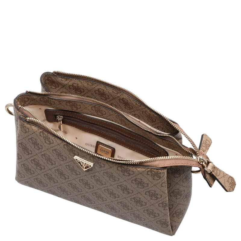 Guess Noelle II TRI Comp - Bolso bandolera 24 cm (latte logo/marrón)