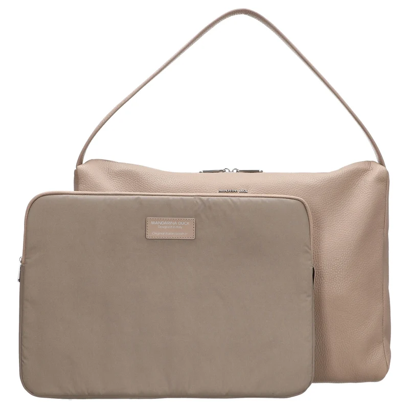 Mandarina Duck Mellow Leather Hobo - Bolso de hombro 42 cm (warm taupe)