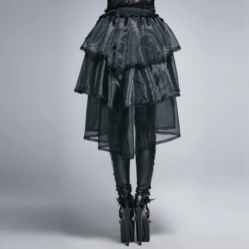 Frauen asymmetrische Spitze und Net Goth Rock