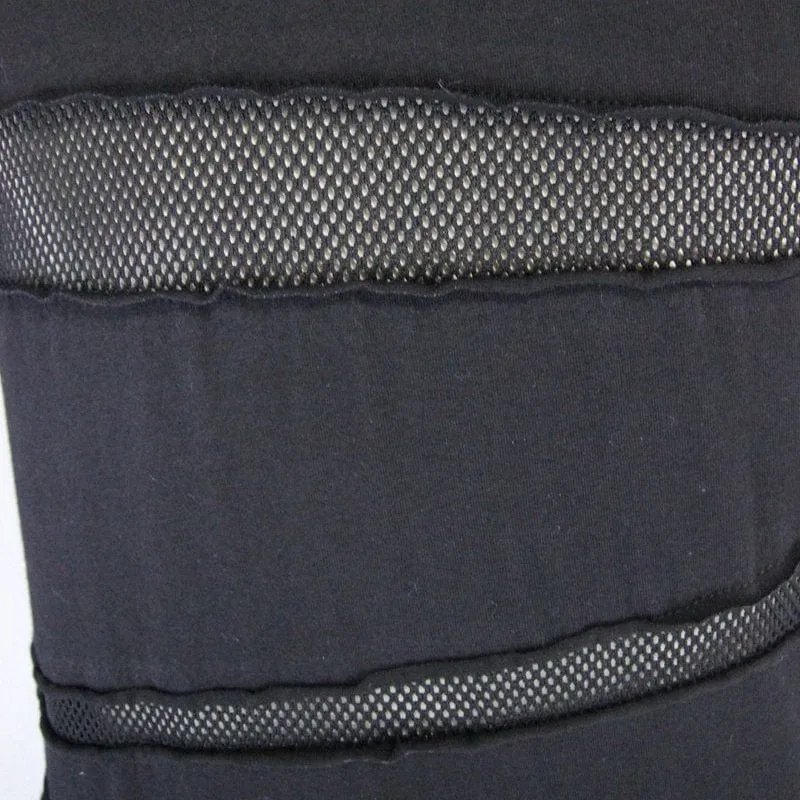 Herren Kurzarm Mesh Band Punk T-Shirt
