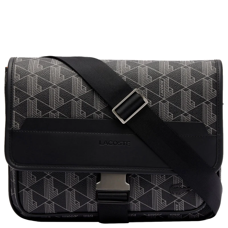 Lacoste The Blend Messenger - Bolso bandolera L 29 cm (monogram noir gris)