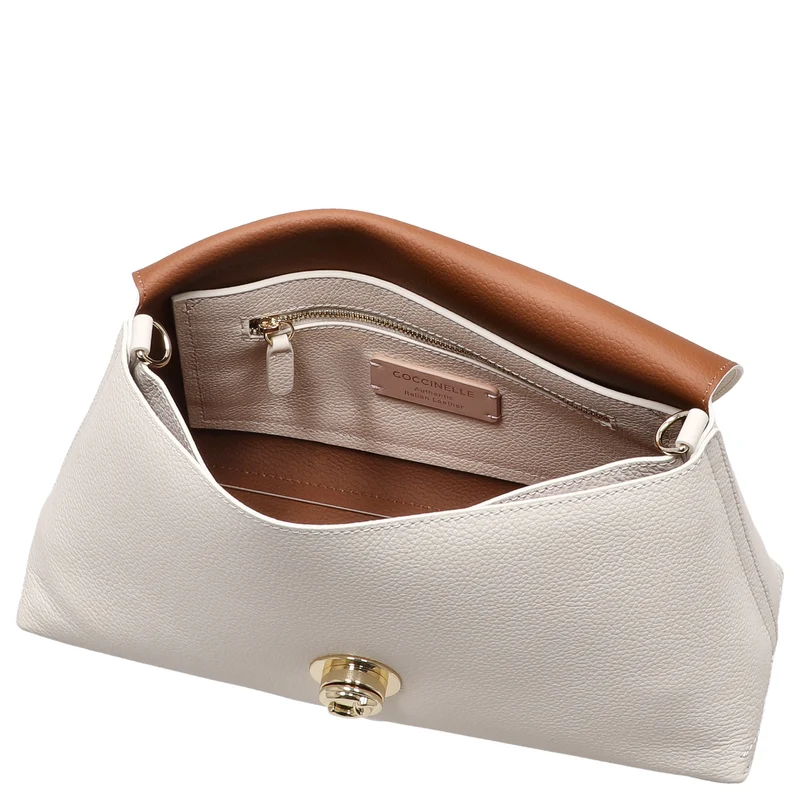 Coccinelle Nikla - Bolso de hombro 30 cm (pearl/cognac)