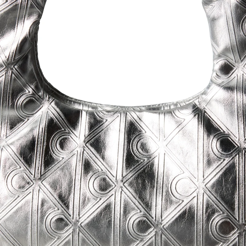 Calvin Klein Puffy Mini Bag - Bolso bandolera 26 cm (silver metallic)