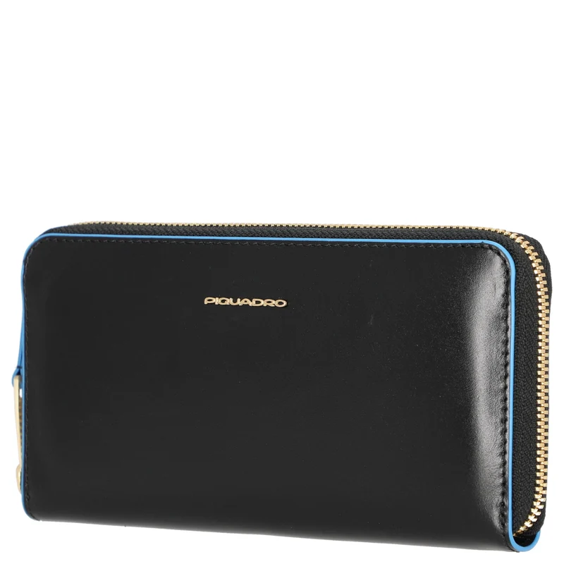 Piquadro Blue Square - Cartera de mujer 12cc 18 cm RFID (black)