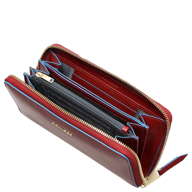 Piquadro Blue Square - Cartera de mujer 12cc 18 cm RFID (red)