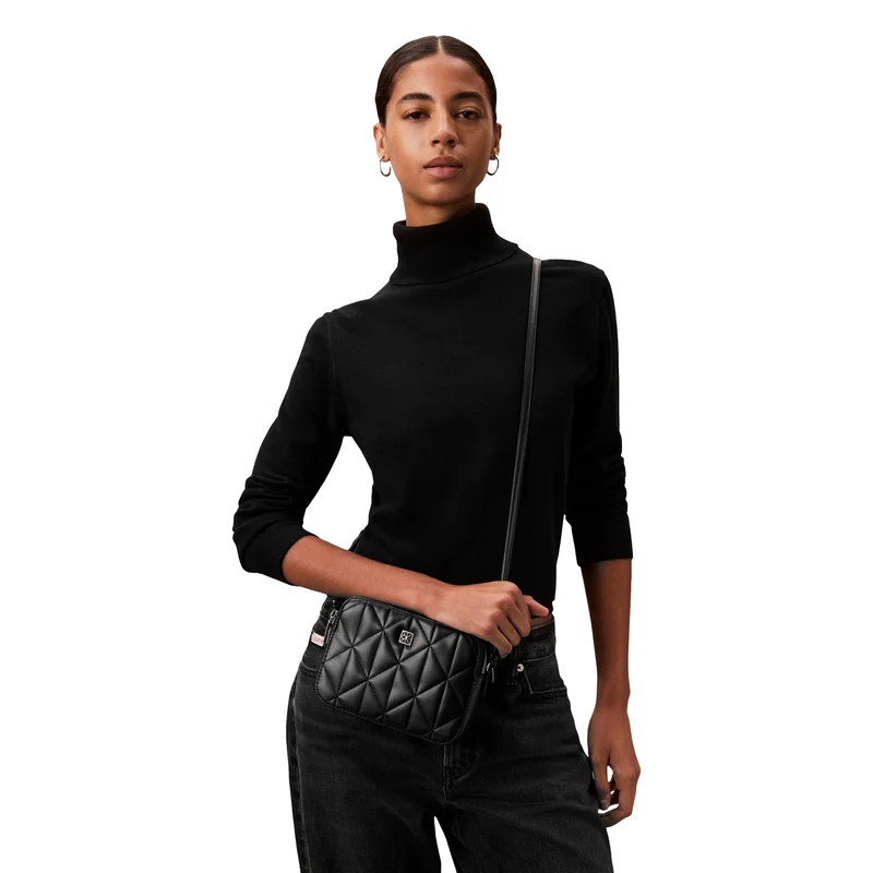 Calvin Klein Quilted Emblem - Bolso bandolera 18 cm (black)