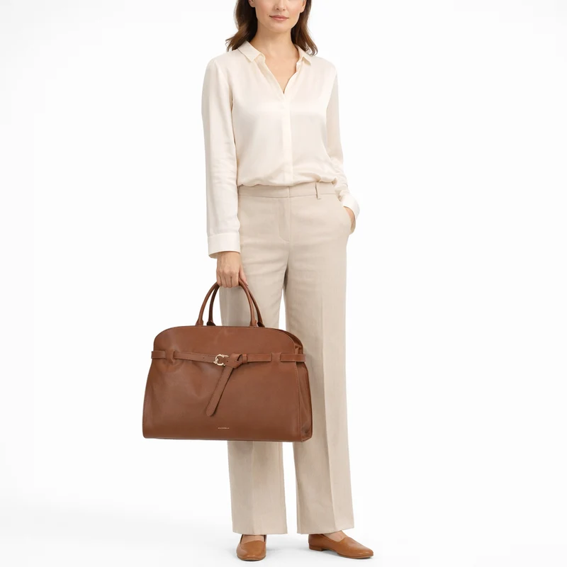 Coccinelle Sabine - Bolso de mano 43 cm (cognac)