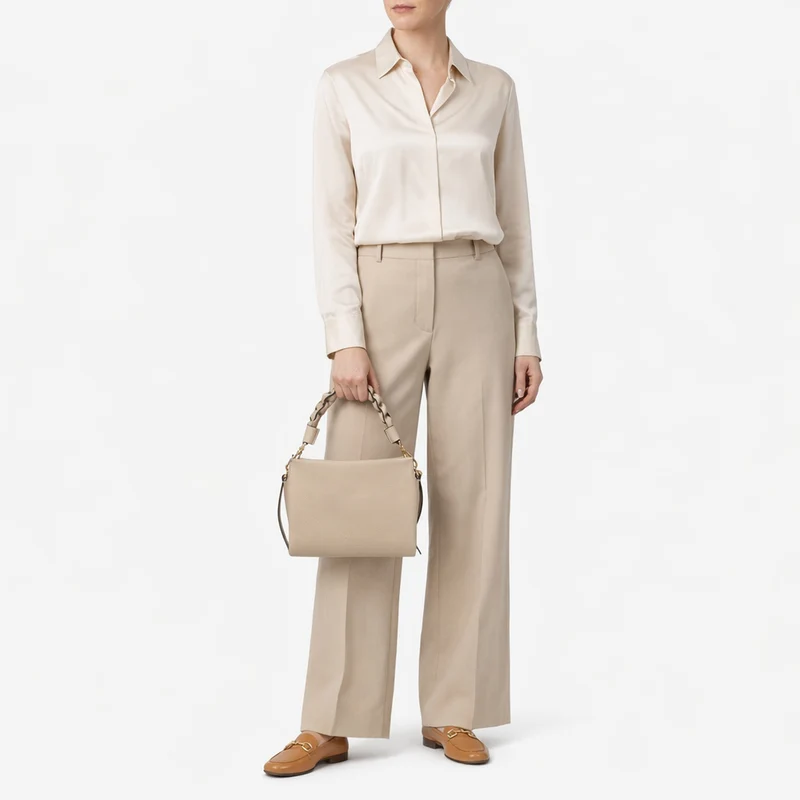 Coccinelle Boheme Grana Double - Bolso de mano S 23 cm (sandshe/seagras)