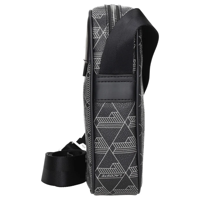 Lacoste The Blend - bolso bandolera vertical 21.5 cm (monogram noir gris)