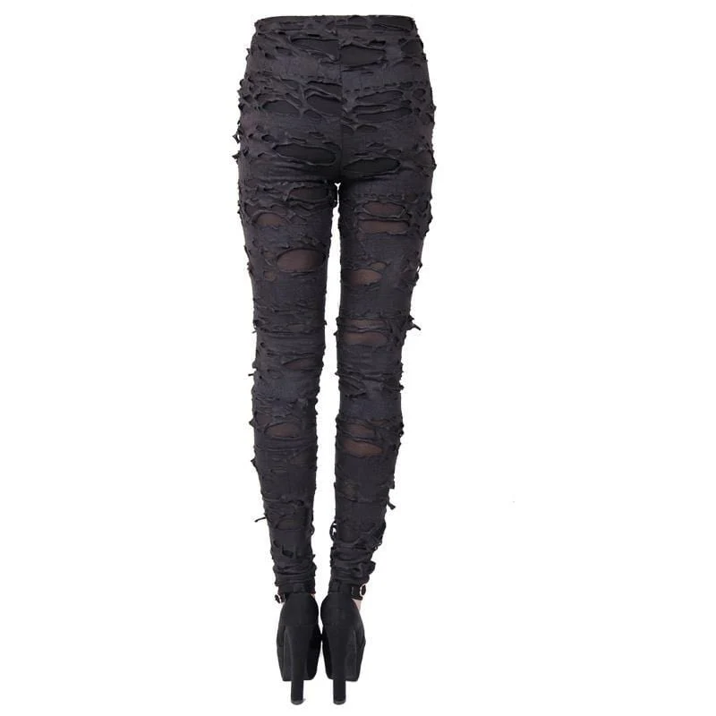 Frauen Punk Layered Distressed Hose